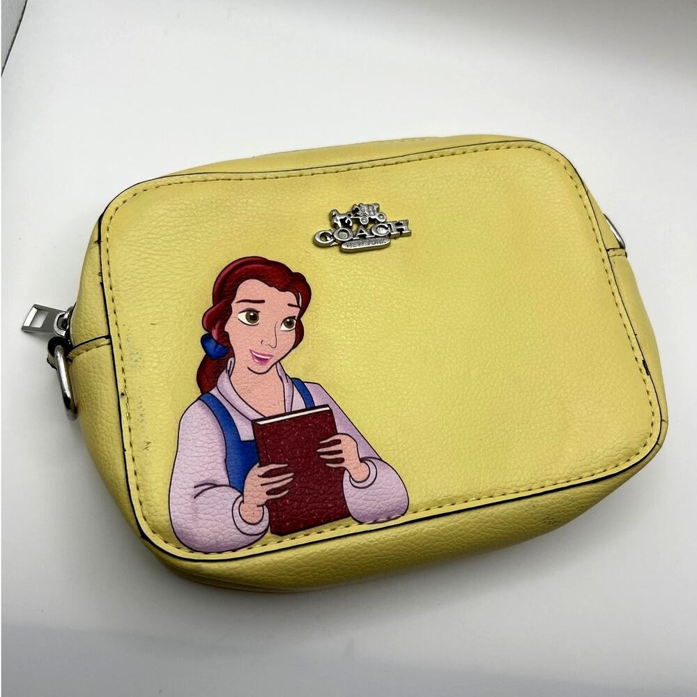 Coach x Disney Belle Cosmetic Bag Yellow Beauty and the Beast Makeup Pouch